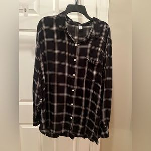 Plaid button down blouse